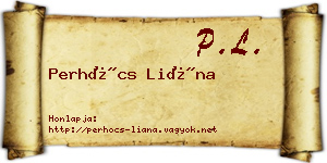 Perhócs Liána névjegykártya